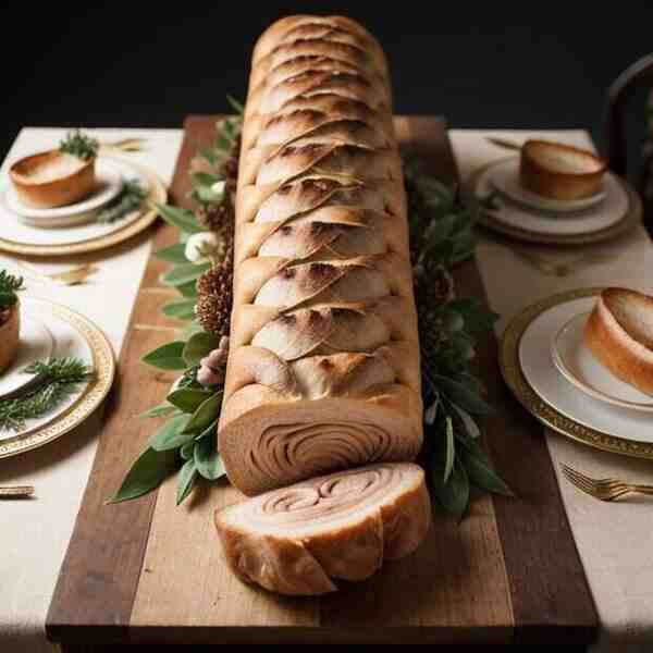 Багет фаршированный курицей и грибами